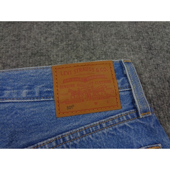 Levi's 501 Jeans Womens 27x30 Blue Premium Distressed Button Fly Straight Leg - Picture 12 of 12